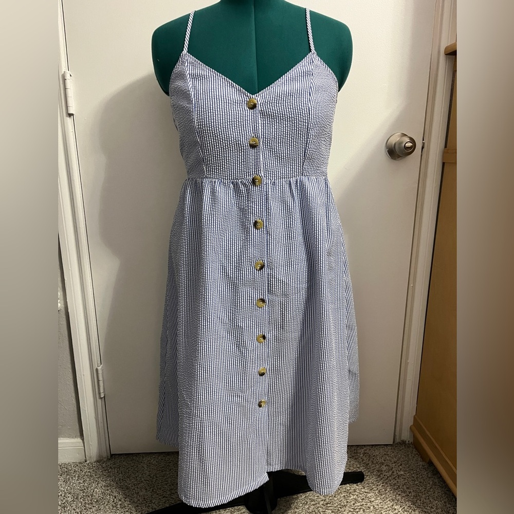 H&M Size 12 Pinstripe button up sundress